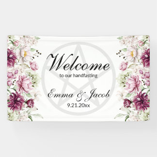 Banderoles Fleur romantique Pentacle de pivoine florale