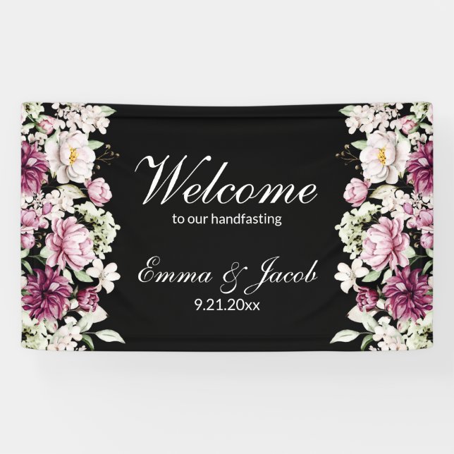 Banderoles Fleur romantique Pivoine florale (Horizontal)