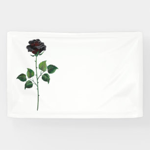 Banderoles Fleur rose noire