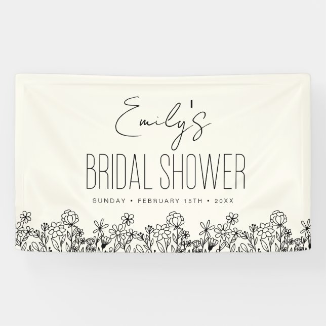Banderoles Fleur sauvage Boho Fête des mariées Floral (Horizontal)
