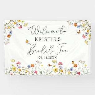Banderoles Fleur sauvage Botanique Thé de nuptiale Douche Bie