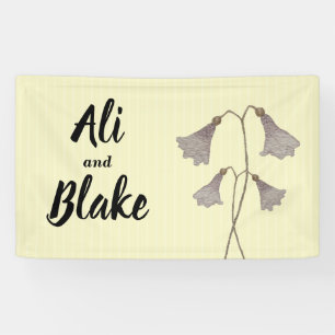 Banderoles Fleur sauvage Purple Aquarelle Mariage botanique