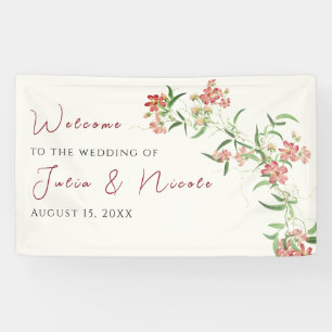 Banderoles Fleur sauvage rose Rose Spring Garland Mariage