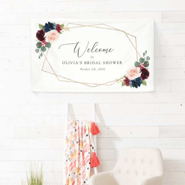 Banderoles Fleurs Bourgognes, Fleurs de Marine, Bienvenue nup (En situation)