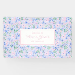 Banderoles Fleurs d'aquarelle Preppy modifiables