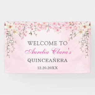 Banderoles Fleurs de cerises Sweet sixteen Floral Anniversair