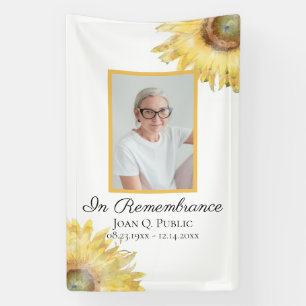 Banderoles Fleurs de soleil jaunes Fête de la vie funéraire