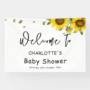 Banderoles Fleurs de Tournesol Aquarelles et Papillons Baby S