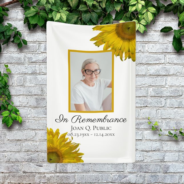 Banderoles Fleurs de tournesol Célébration de la vie funérair (Créateur téléchargé)