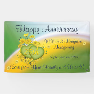 Banderoles Fleurs jaunes du 25e anniversaire Love Celebration