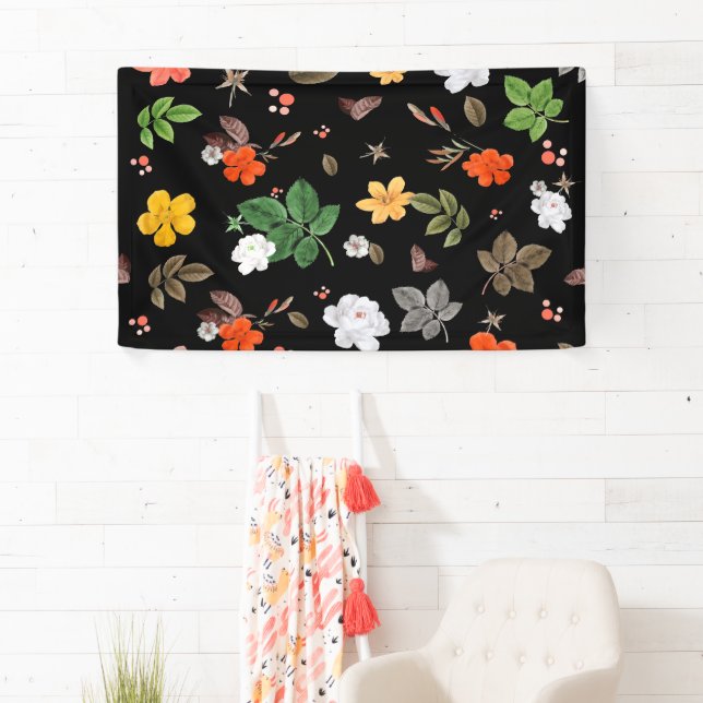 Banderoles Fleurs jaunes et roses blanches 8 (En situation)