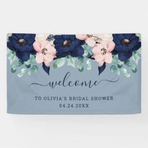 Banderoles Fleurs marines Bleu et rose vif Bienvenue dans la 