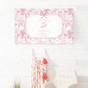 Banderoles Fleurs Roses Blanches Chinoiserie Fête de Mariage