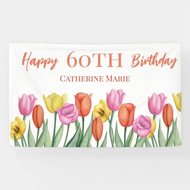 Banderoles Floral 60e anniversaire (Horizontal)