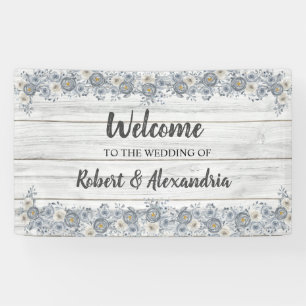 Banderoles Floral gris   Mariage de bienvenue