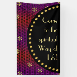 Banderoles Flower Of Life - timbre sans couture motif - or ro