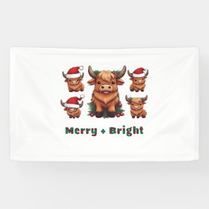 Banderoles Fluffy Baby Highland Cow Boire Café T-