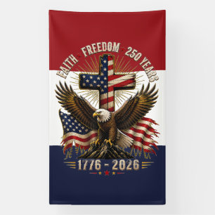 Banderoles Foi et Liberté Art de l'Aigle Patriotique 250 An