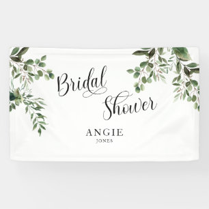 Banderoles  Foliage Elegant blanc Nom personnalisé Fête des m