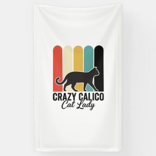 Banderoles Folle Dame au Chat Calico Vintage Design Rétro Cha