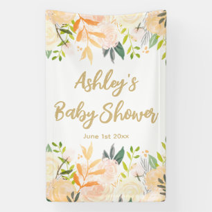 Banderoles Fond de cabine photo Baby Shower Fleur Prop Or