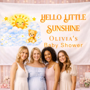 Banderoles Fond de décor de fête pour Baby Shower Ourson Joye