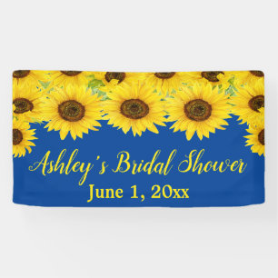 Banderoles Fond de mariage de tournesols Décor floral bleu Pr