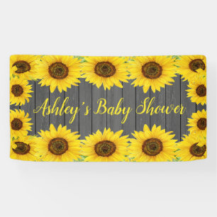 Banderoles Fond de shower bébé Tournesols Prop en bois rustiq