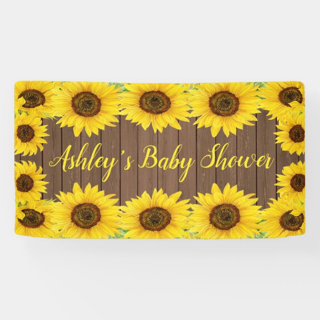 Banderoles Fond de tournage pour Baby Shower Tournesols Prop  (Horizontal)