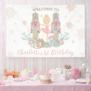Banderoles Fond pour 1er anniversaire Nutcracker Winter Onede