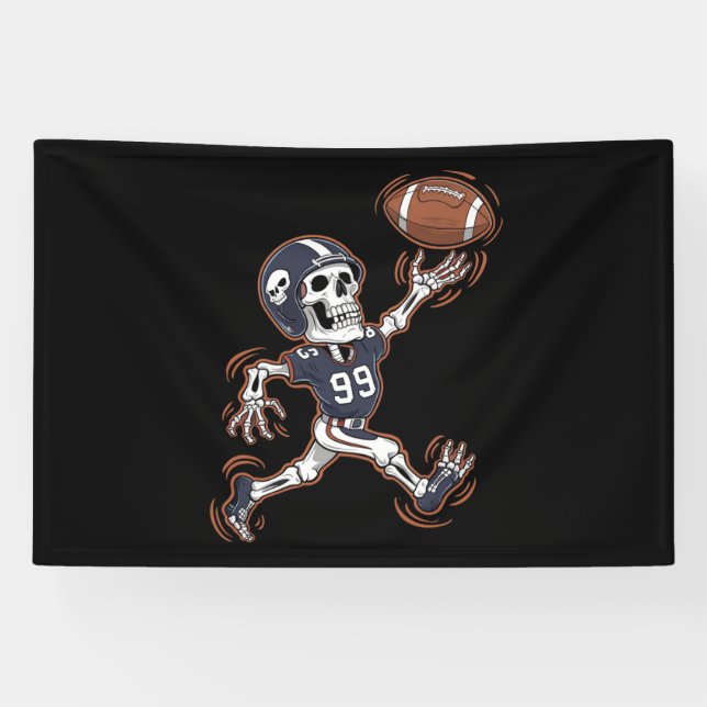 Banderoles Football américain Squelette Halloween Football (Horizontal)