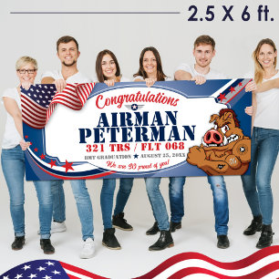 Banderoles Force aérienne BMT Graduation 321 TRS Warthogs Mil