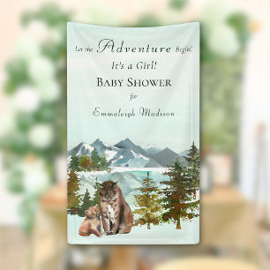 Banderoles Forest Adventure Baby shower Rustic Lynx