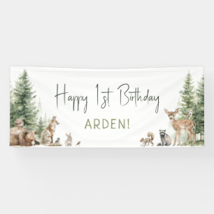 Banderoles Forêt Bois Animaux Heureux Anniversaire Bienvenue