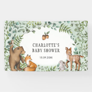 Banderoles Forêt lunaire Bois Animaux Bienvenue bébé