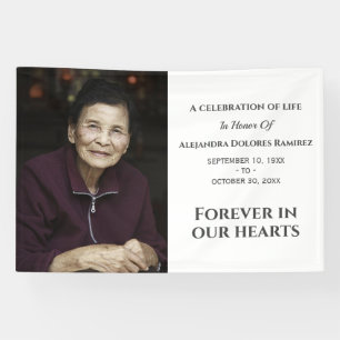 Banderoles Forever In Our Hearts Modern Custom Photo Memorial