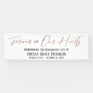Banderoles Forever in Our Hearts Rose Gold Typographie modern