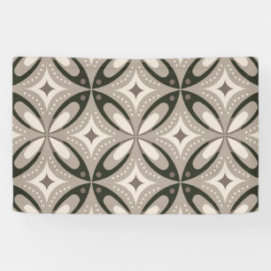 Banderoles Formes circulaires rétro beige et marron