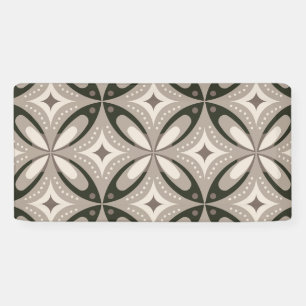 Banderoles Formes circulaires rétro beige et marron