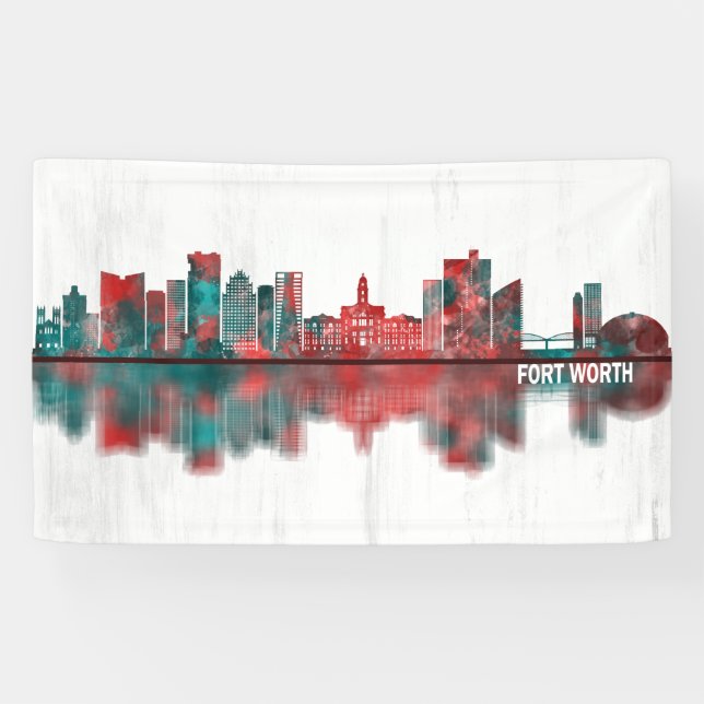 Banderoles Fort Worth Texas Skyline (Horizontal)