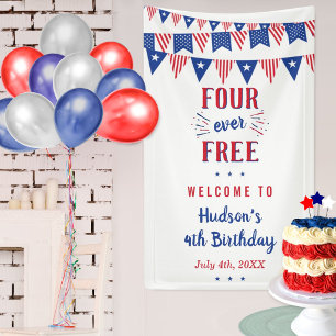 Banderoles Four Ever Free ! 4 juillet Anniversaire 4 ans