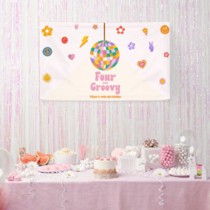 Banderoles Four Ever Super Disco Ball 4ème anniversaire