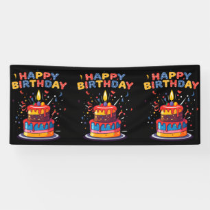 Banderoles Fournitures de thème de fête d'anniversaire 2,5 x 