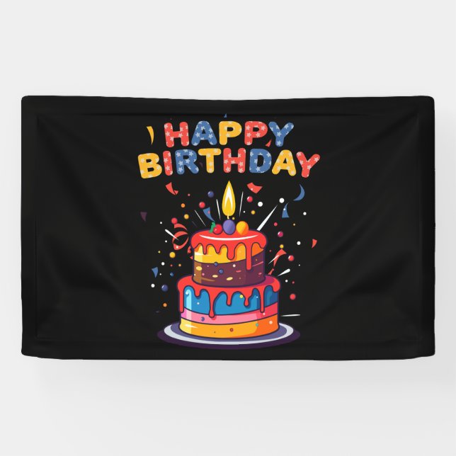 Banderoles Fournitures de thème de fête d'anniversaire 2,5x4  (Horizontal)
