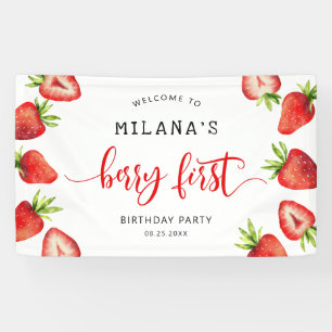 Banderoles Fraise Berry 1ère Fille Anniversaire