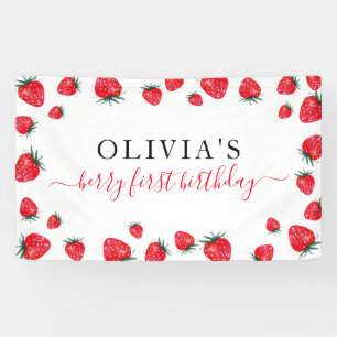 Banderoles Fraise fête d'anniversaire Berry First Banner