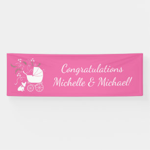 Banderoles Français Baby shower Bulldog Français Français ros