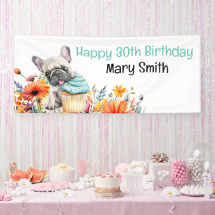 Banderoles French Bulldog 30e fête d'anniversaire