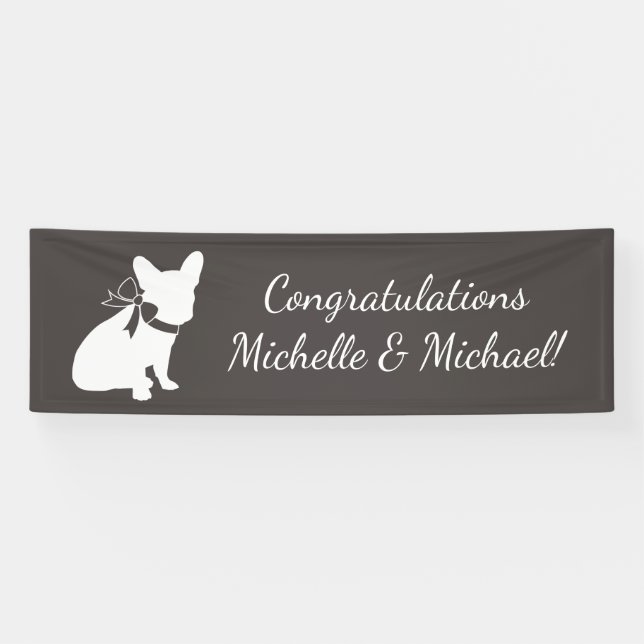 Banderoles French Bulldog Theme Party - Baby shower neutre (Horizontal)