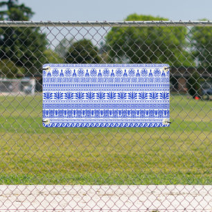 Banderoles Fret grec, Motif méditerranéen, Bleu